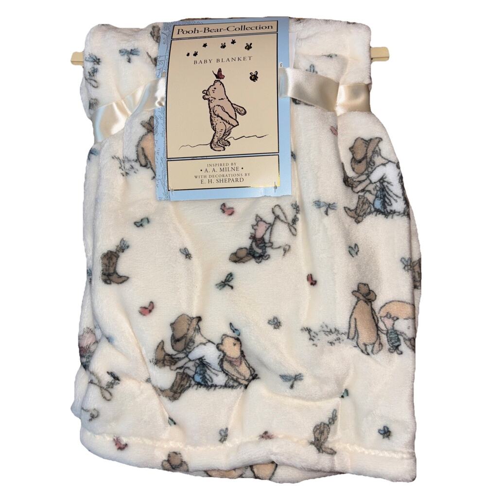 Winnie The Pooh Bear Collection Baby Blanket Cowboy Boots Western Piglet 30x40
